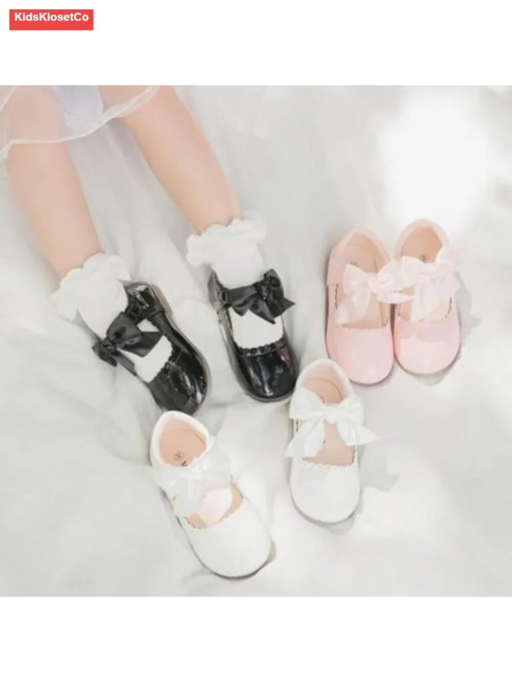 Toddler Girls Mary Jane Dress Shoes Ballet Flats Soft Slip-On Bowknot Princess